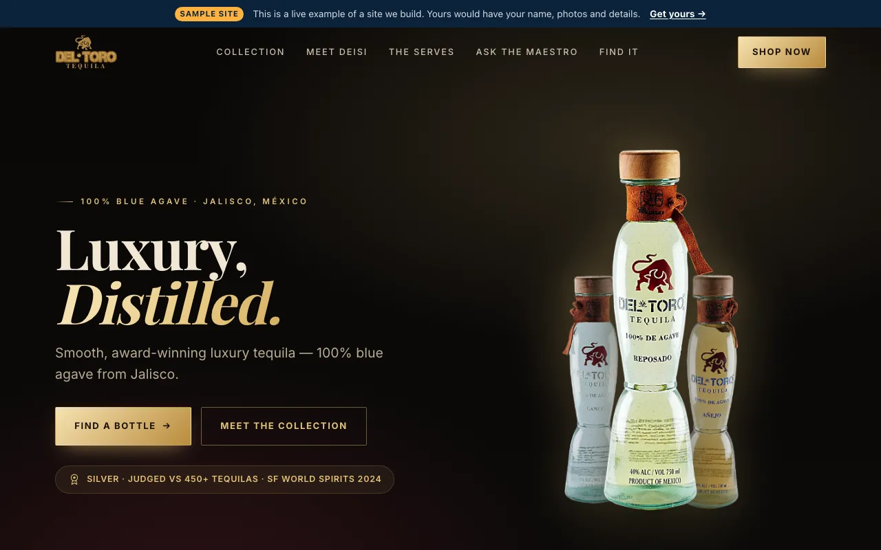 Del Toro Tequila website